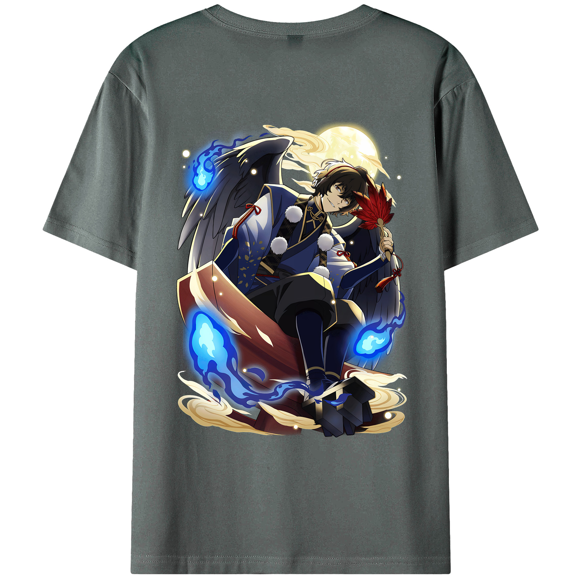 （画像用） 文豪ストレイドッグス Bungo Stray Dogs 綿100％ メンズ半袖Tシャツ（バックプリント） 通気性